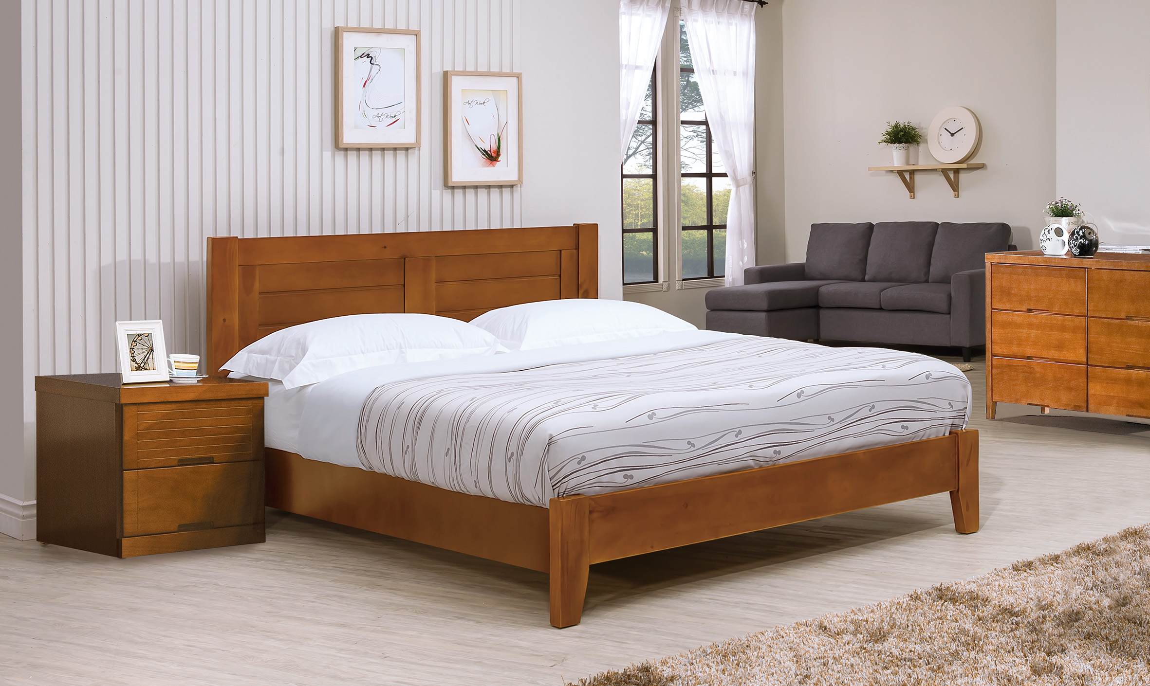 凱西柚木色5尺床台｜床台｜太子居家嘉義門市